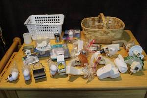 lot 428 image: Baskets full of night lights and plug in fragrance and more see pictures
