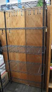 lot 439 image: Metal shelf about 6 foot tall