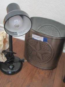lot 66 image: desk lamp- small Texas star waste basket