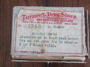 lot 83 image: turners drug store vintage package