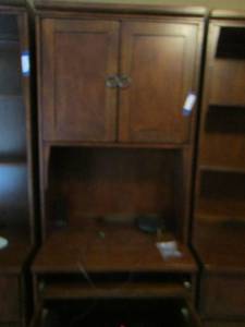 lot 14 image: COMPUTOR DESKSHELF  - STORAGE ON BOTTOM & TOP 4 DOORS MATCHES 11 & 17    76 X 20 X 22