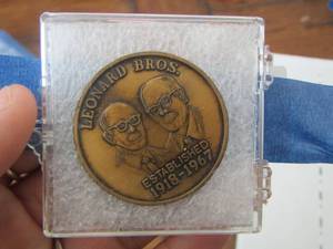 lot 24 image: Leonard Bros 1918-1967  Historical Marker Coin