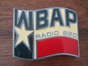 lot 96 image: WBAP RADIO 820 BELT BUCKLE