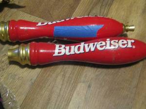 lot 75 image: QTY 2 BUDWEISER BEER PULL HANDLES