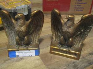 lot 84 image: SET OF EAGLE BOOK ENDS  MARKED 1776   -VERY HEAVY
