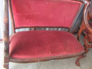 lot 91 image: Vintage Red Armed Bench matches #92 in good condition