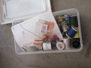 lot 156 image: SEWING SUPPLIES  - INCL.  THREAD  & PAINTS