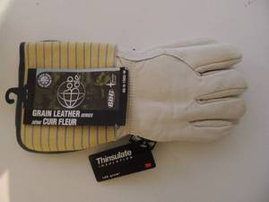 lot 14 image: GRAIN LEATHER GLOVES  THINSULATE  NEW