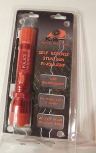 lot 16 image: KENTUCKY TACTICAL SUPPY - SELF DEFENSE STUN GUN FLASHLIGHT , USB RECHARGABLE, 4.9M VOLTS - NEW 