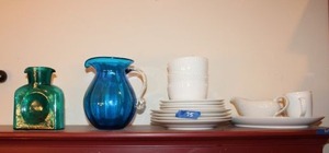 lot 75 image: Colored glass pitchers and white dish set
