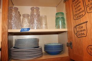 lot 57 image: Plastic dishes and glassware set