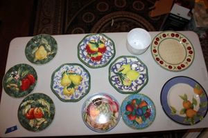 lot 80 image: Fruit design plates