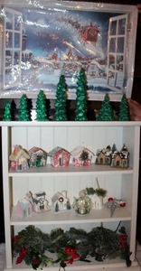 lot 103 image: Christmas decorations and window decal