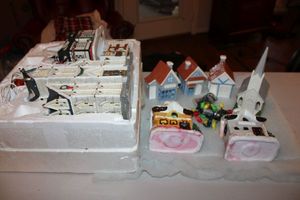lot 106 image: Christmas village with large church as shown