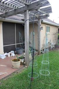 lot 181 image: tree style trellises and shepherds hook plant hanger