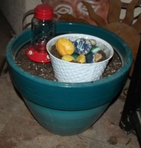lot 134 image: Plastic planter and contents