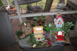 lot 141 image: Birdhouse sculptures (some parts may need reglued)