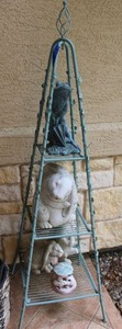 lot 183 image: Patio pyramid stand with animal statues