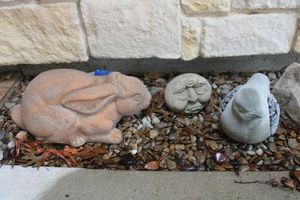 lot 184 image: Garden animal statues with heavy cement bird