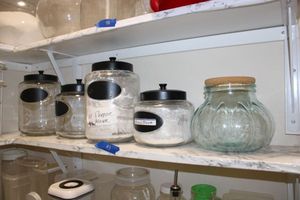 lot 43 image: Glass cannister set and more