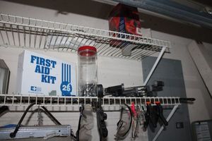 lot 325 image: Clamps, first aid kit, see photos
