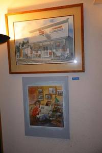 lot 232 image: Wall art One Stop Shopping Limited Ed signed by Jack Schmitt, and cowboy reading paper print
