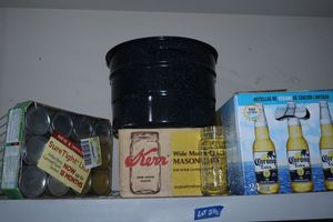 lot 258 image: Canning jars, storage jars and stock pot