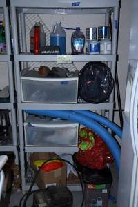 lot 259 image: Plastic storage shelf only (not contents)