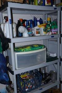 lot 266 image: Plastic storage shelf only (not contents)