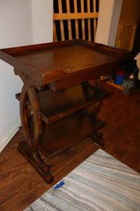 lot 33 image: Side table with tray style shelves - 26 W x 18 D x 30 H (matches lot 233)