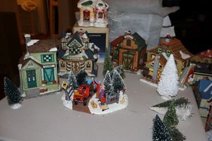 lot 112 image: Christmas village with trees