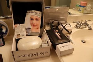 lot 120 image: Nu Brilliance microderm home kit and Luminess air brush as shown