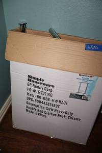 lot 250 image: Chrome clothes racks disassembled in box