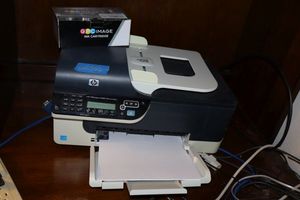 lot 222 image: HP printer and ink cartridges as shown, see photos