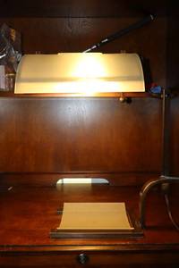 lot 226 image: Desk lamp with glass dome shade