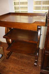 lot 233 image: Side table with tray style shelves - 26 W x 18 D x 30 H (matches lot 33)