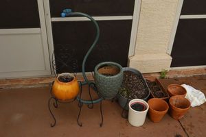 lot 164 image: Garden planters and personal chill mister stand
