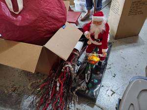 lot 296 image: Santa on a Bike decoration, and more Christmas