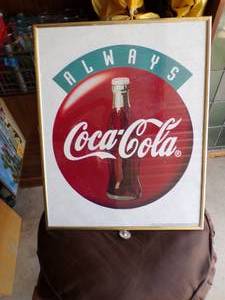 lot 58 image: Framed Always Coca Cola Print About 16x20