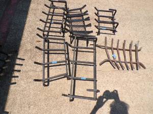 lot 69 image: 6- Mixed Cast Iron Fireplace Grates. 6 X Money