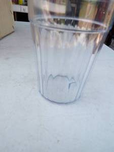 lot 113 image: 2 New-Boxes of Adcraft Clear Plastic 8 oz. Drinking Glasses, 72 Per Box, 2 X Money
