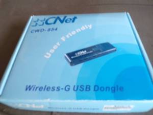 lot 129 image: CNET Wireless-G USB Dongle, Model CWD-854 AND 2- Grandma and 1 Nana Mugs With Plush Animals