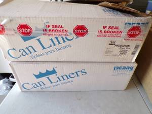 lot 159 image: Rhino Can Liners, Fits up to 7 Gal Cans, About 20 x 22, 1 Full Box of 40 Rolls, 1 Box of 30 Rolls