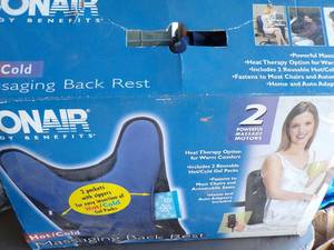 lot 161 image: Conair Hot Cold Massaging Back Rest, Uses Hot Cold Gel Packs, No Gel Packs Included
