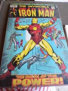 lot 166 image: Marvel Comic Book Cover Copy Wall Art, Iron Man  The Birth of The Power, About 13 x 19