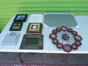 lot 182 image: 7 Mixed Picture Frames, Magnetic Board, Wall Clock