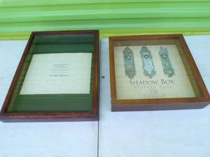 lot 183 image: 2- Shadow BoxDisplay Cases, 1-About 13 x 17, 1- About 13 x 13