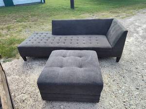 lot 113 image: couch and ottoman the couch has a small rip in sett hard to see in pic