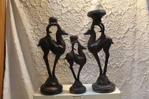 lot 38 image: Lancaster stripli  s3 candle holders