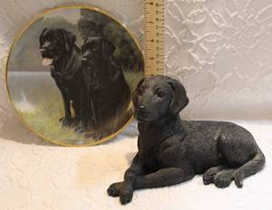 lot 52 image: black lab decor  sporting companions plate limited edition